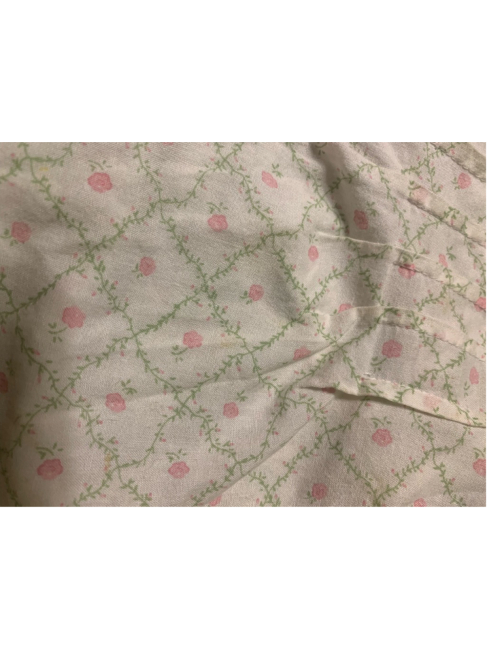 Vntg 90’s Women's LINDSEY BLAKE White Pink Floral Cotton Pajama Nightgown L - Picture 10 of 10